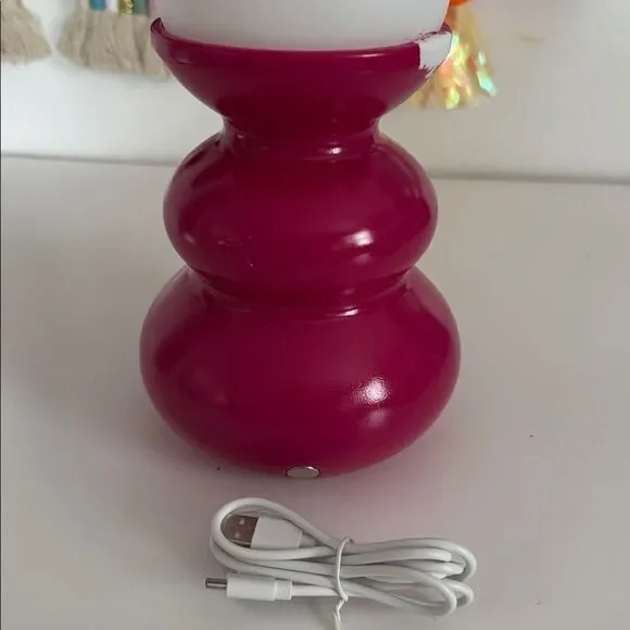 Mini Plastic Table Lamp with Glass Orb Pink NWOT - Picture 4 of 6